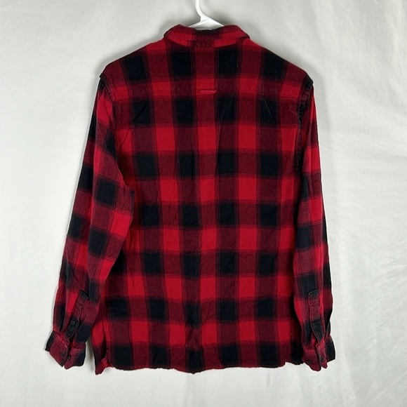 Urban Outfitters Red Black Buffalo Plaid Flannel Standard Fit Shirt -Size Large - Picture 4 of 6